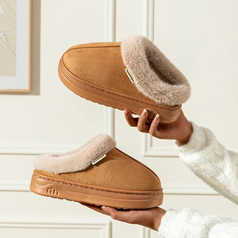 Children's Winter Slippers Indoor Outdoor Anti-slip Thick Sole Warm Comfortable Parent-child Shoes Leisure Snow Boots