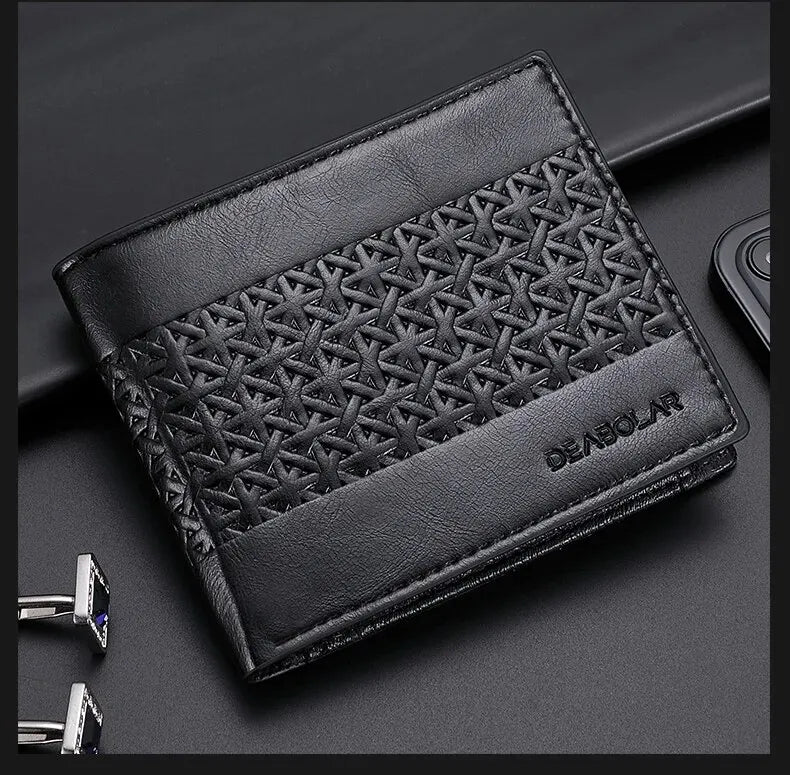 Men's Wallet Embossed Soft Leather PU Leather Multi-Card Credit Card Holder With Men's Short Coin Wallet