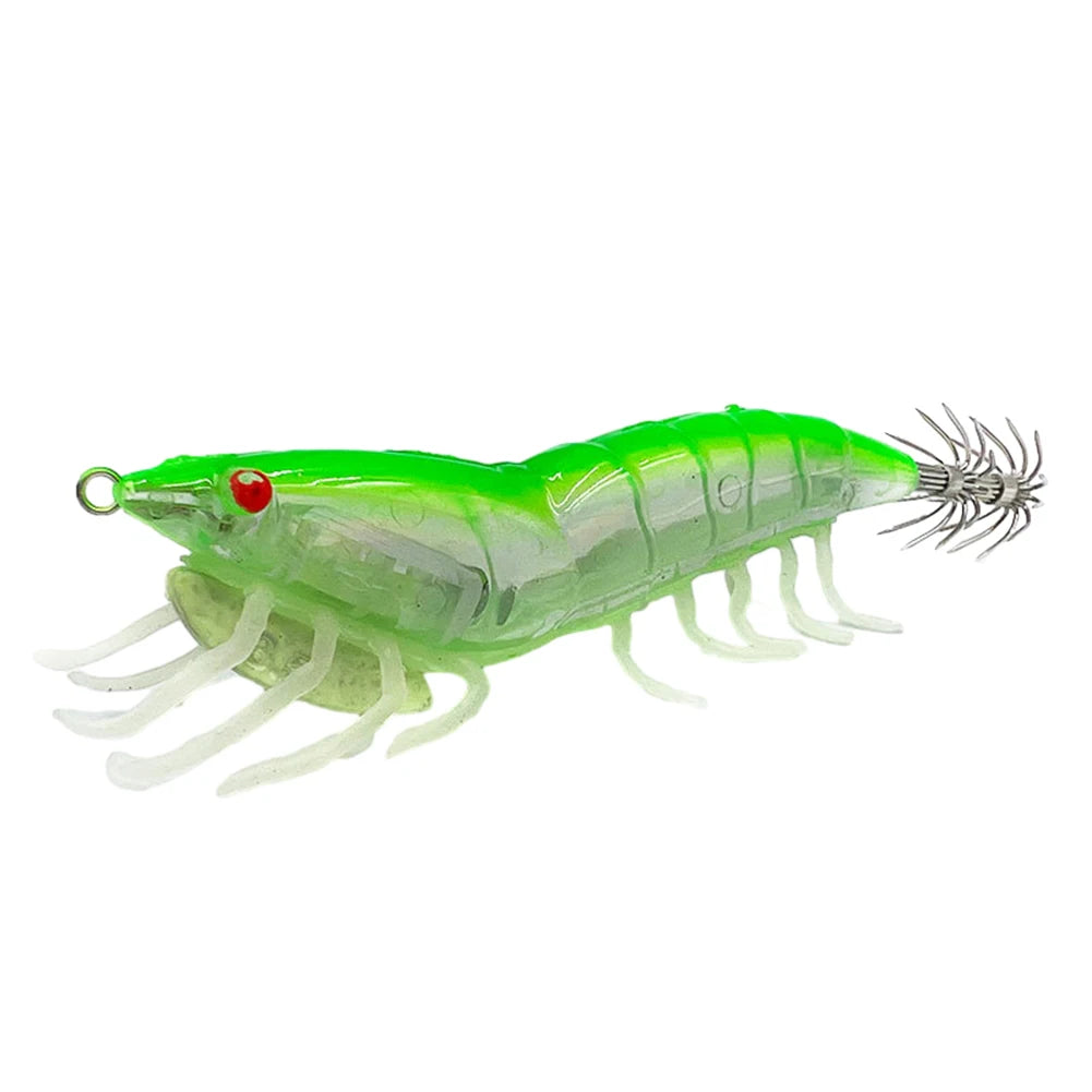 3.0 Squid Bait Squid Hook Wood Shrimp Squid Hook Soft Leg Shrimp Lure Bait Glistening Wood Shrimp Squid Hook Fishing Tackle