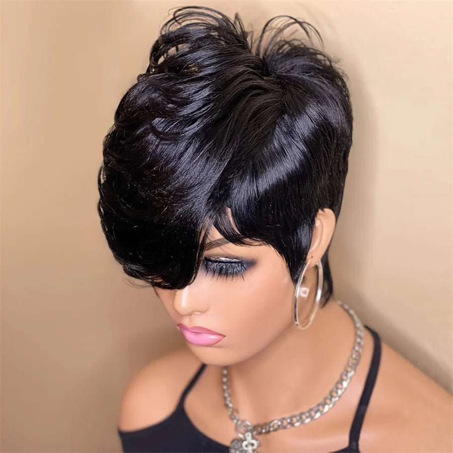 Short Straight Pixie Wig