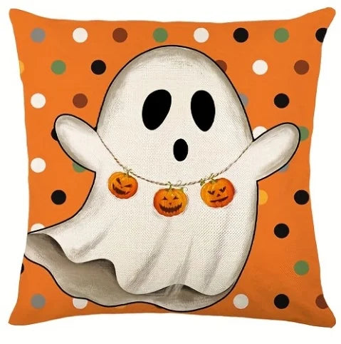 1pc Halloween Cushion Cover Pumpkin Ghost Pattern Pillowcase Suitable for Festival Living Room Bedroom Decoration Festival Gifts