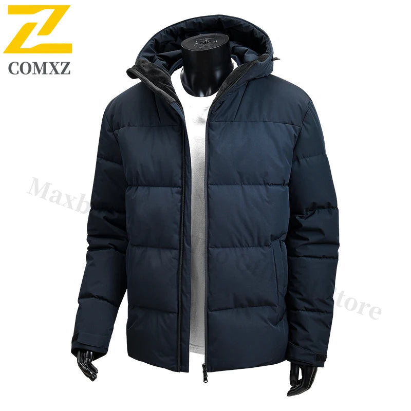 Men's Reversible Hooded Jacket  Winter Thermal Coat Waterproof Windproof Double Face Fleece Outerwear for Cold Weather  2025