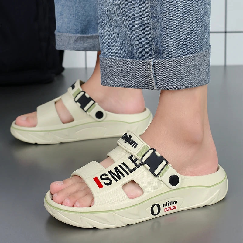 New Men's Massage Slippers Indoor Outdoor Sandals Beach Comfortable Soft Slides Clogs Casual Shoes Men Women Home Slippers
