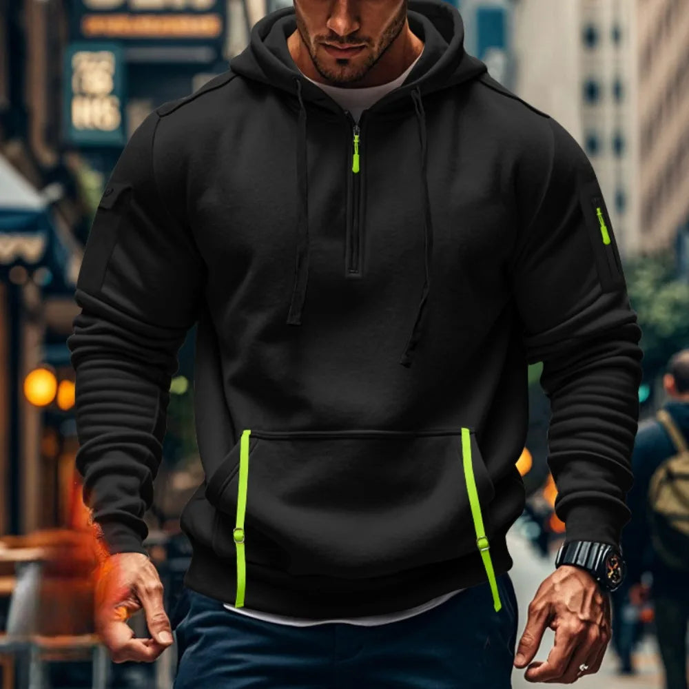 Men's Hooded Sweatshirts for Men Streetwear Autumn Winter Punk Style Tracksuit Sportswear Zip Up Hoodie Male