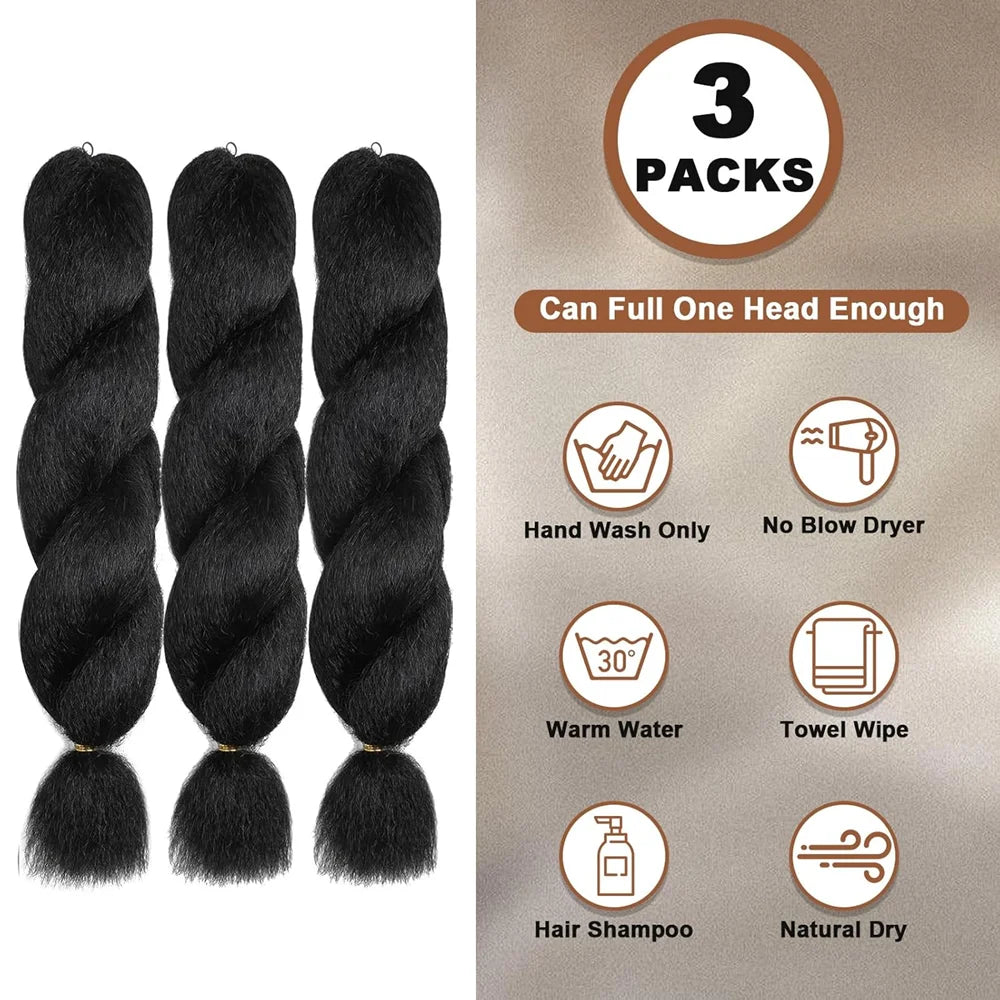 Kinky straight Vixen Crochet Bundles crochet hair 26inch 1/2/3packs Yaki Premium Synthetic Fibers for black women Hair Extension