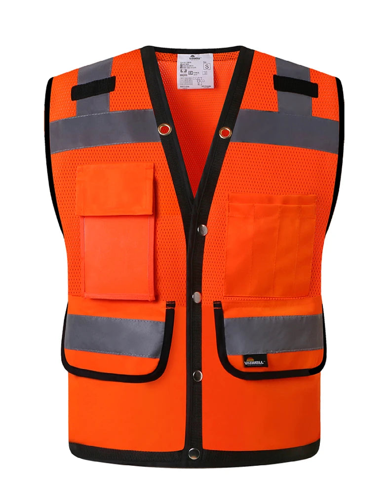 Workwear Vest With Customize Logo For Men Hi Vis Vest Jacket  Workwear Custom With Logo And Text