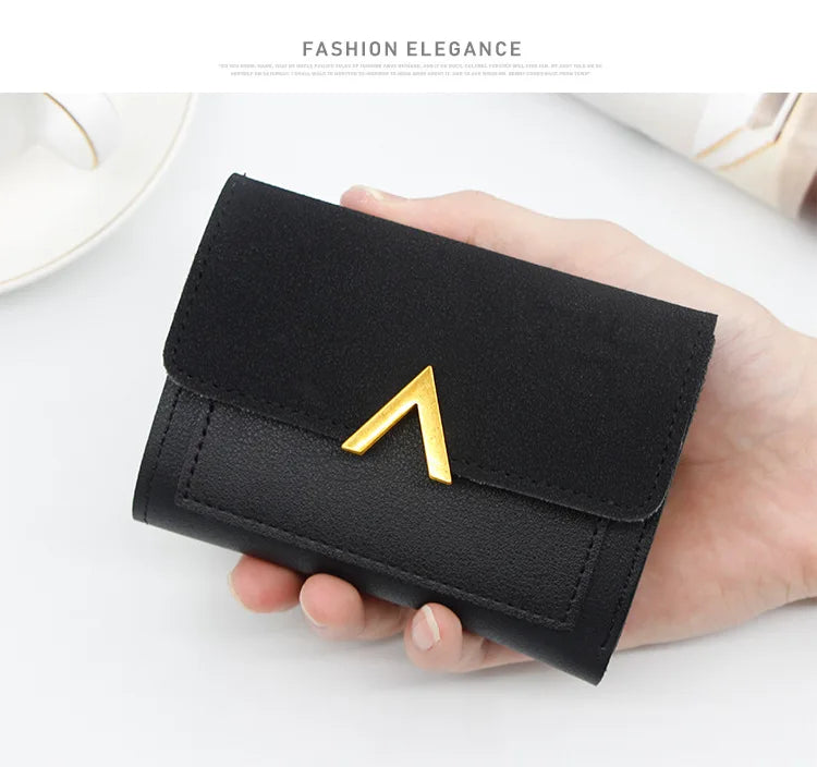 New Simple Short Women Wallets High Quality Card Holder Large Capacity Female Coin Purses  Small Card Bag Wallet For Girls
