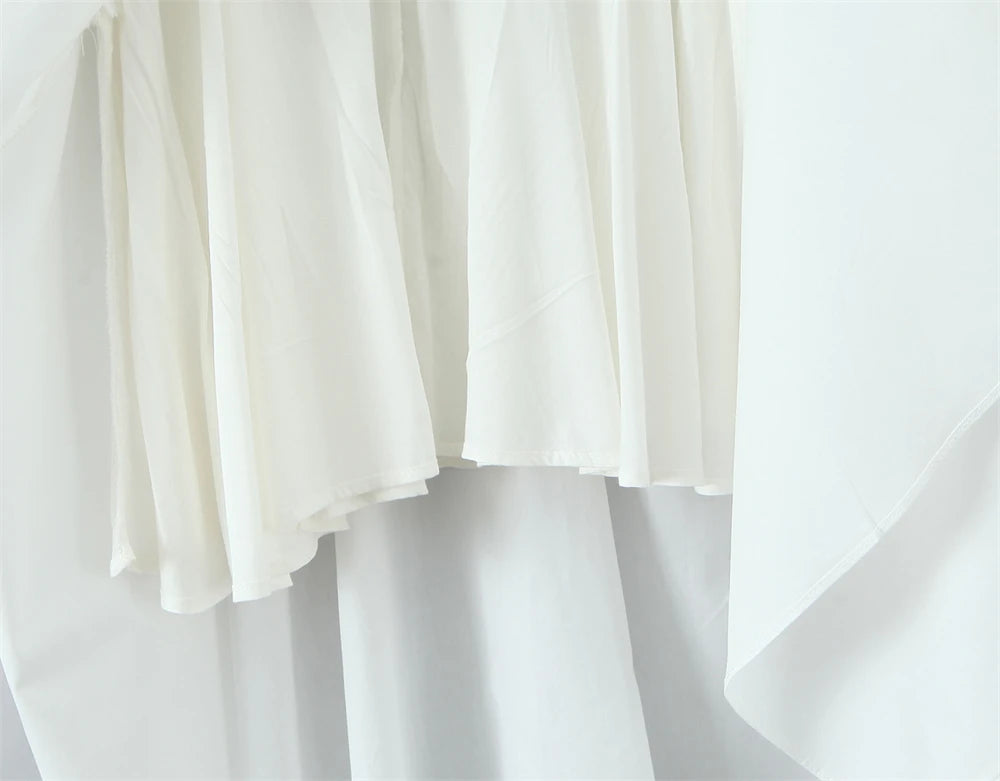 Women Dress New Fashion Summer Vintage White Lace-Panelled Cotton Dresses for Women Elegance Chic Ladies Midi Dress