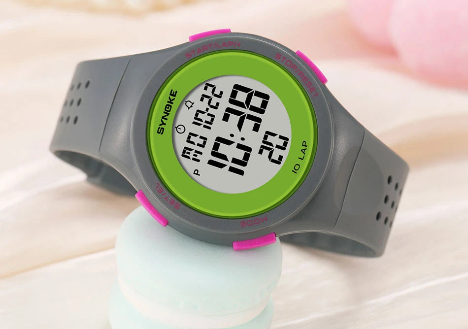 SYNOKE Women's Watch Digital Women Dress 50M Waterproof Stopwatch Sports Luminous Multifunction LED Electronic Wrist Watch Lady