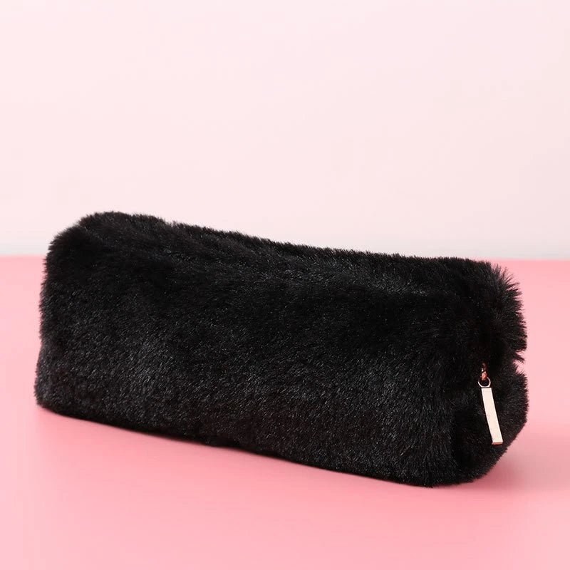 Kawaii Plush Pencil Case Cute Pen Box Large Capacity for Girls Storage Bag Student School Office Supplies Stationery