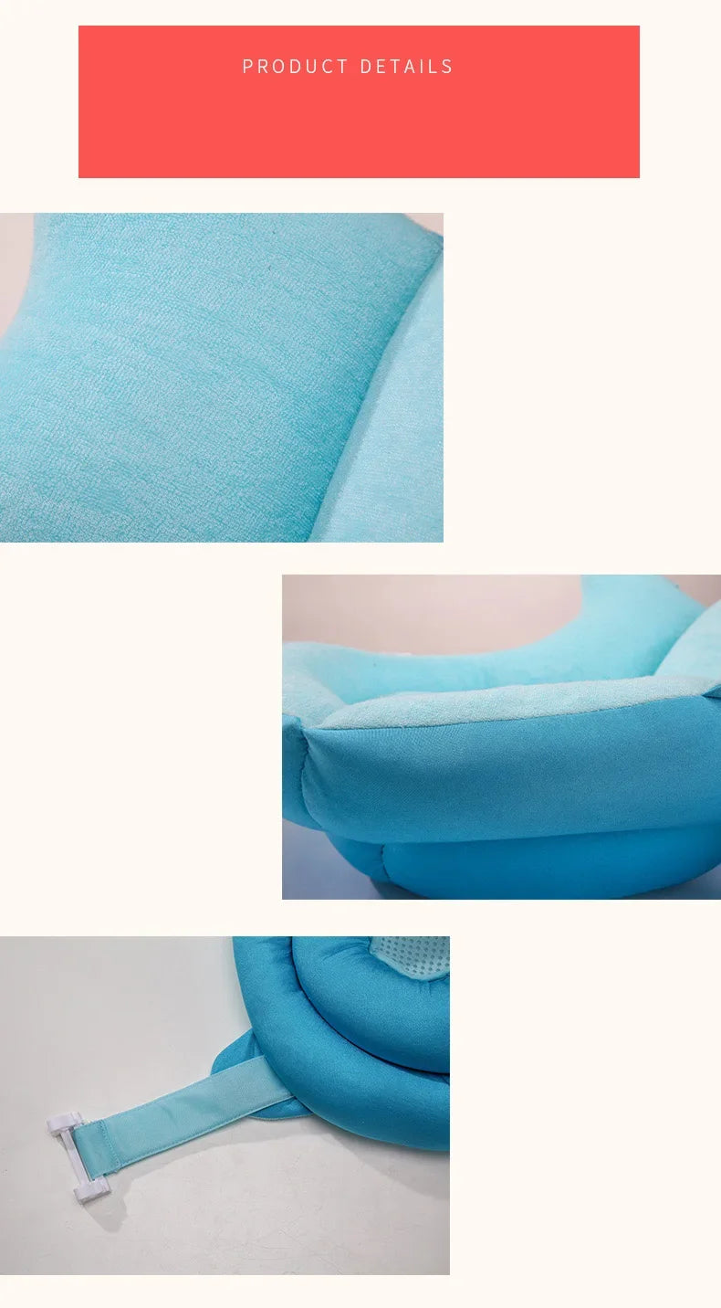 Cojín Flotante de Seguridad para Bebés Antideslizante para Bañera, Asiento de Baño Portátil, Almohadilla de Apoyo para Ducha