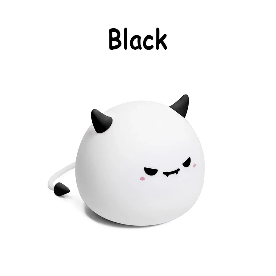 Cute Animal Night Light USB Rechargeable Pumpkin Monster Bedside Nightlights Dimming For Kid's Halloween Party Holiday Gifts