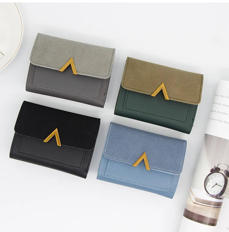 New Simple Short Women Wallets High Quality Card Holder Large Capacity Female Coin Purses  Small Card Bag Wallet For Girls