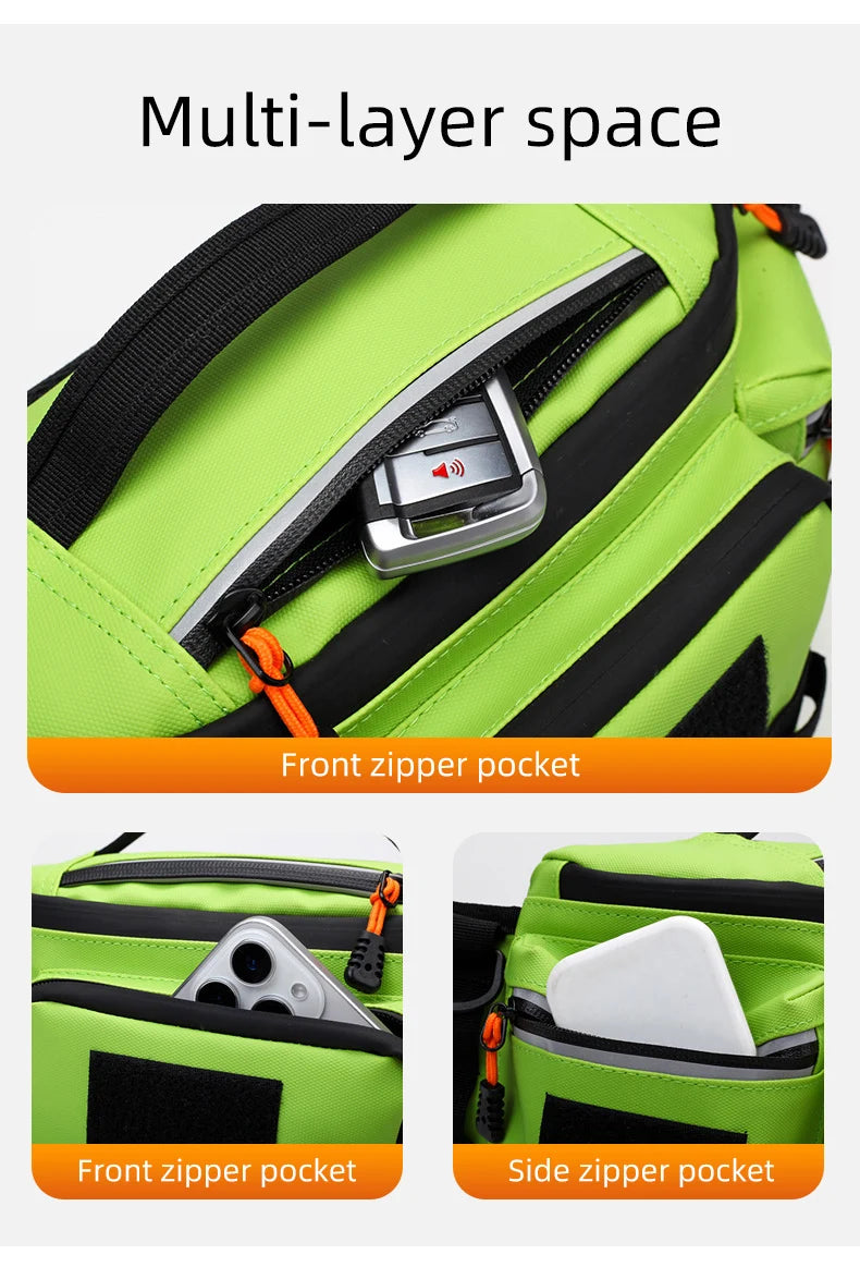 Fishing Lure Waist Bag Large Fish Box Accessories Outdoor Sports Tackle Gear Belt Bag Multi-pockets Crossbody Fishing Bag