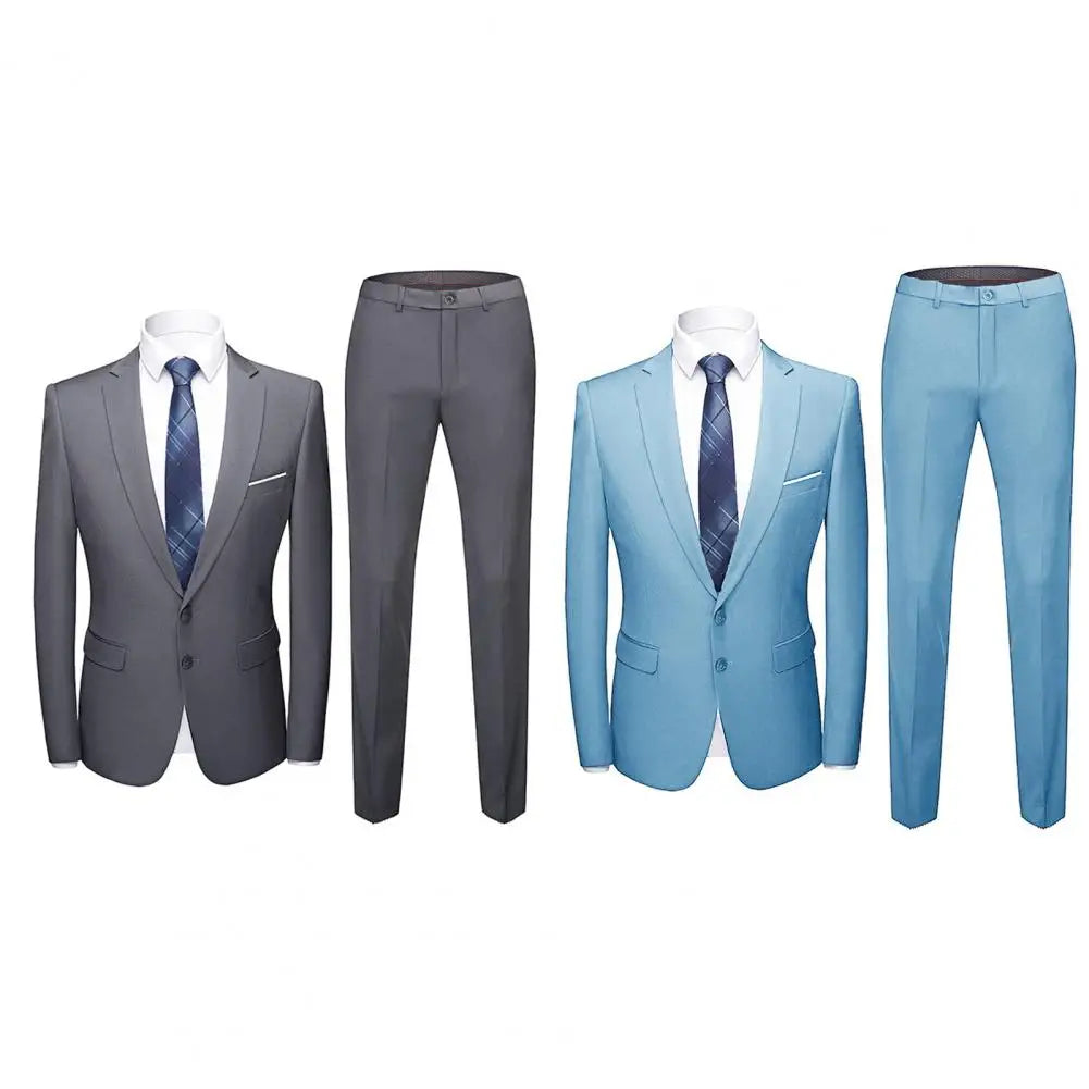Wedding Suit For Men Set Elegant Blazers Formal 2 Pieces Full Jackets Pants Classic Business Coats