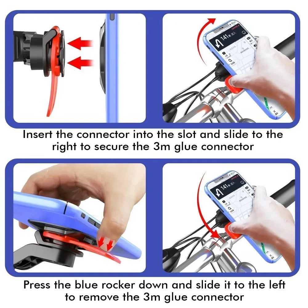 Phone Holder Rearview For Motorcycle Handbar Mirror Mount Support Shock-resistant Bicycle Scooter Bike Security Quick Lock Stand
