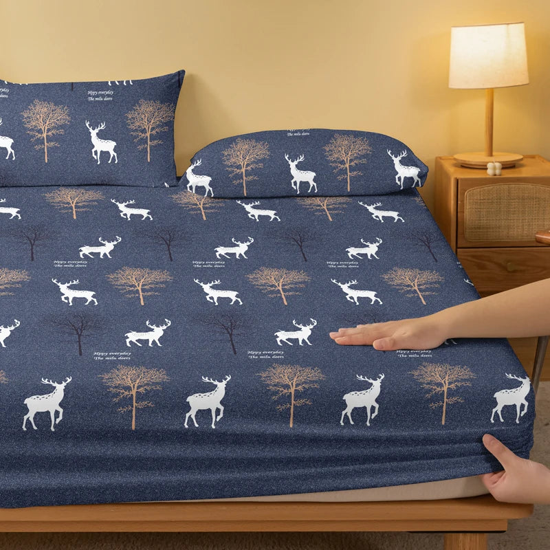 1 enkelt, moderne, matt laken med plante- og dyremotiv, sengeteppe med trykk på soverommet, sengetøy (unntatt putevar)