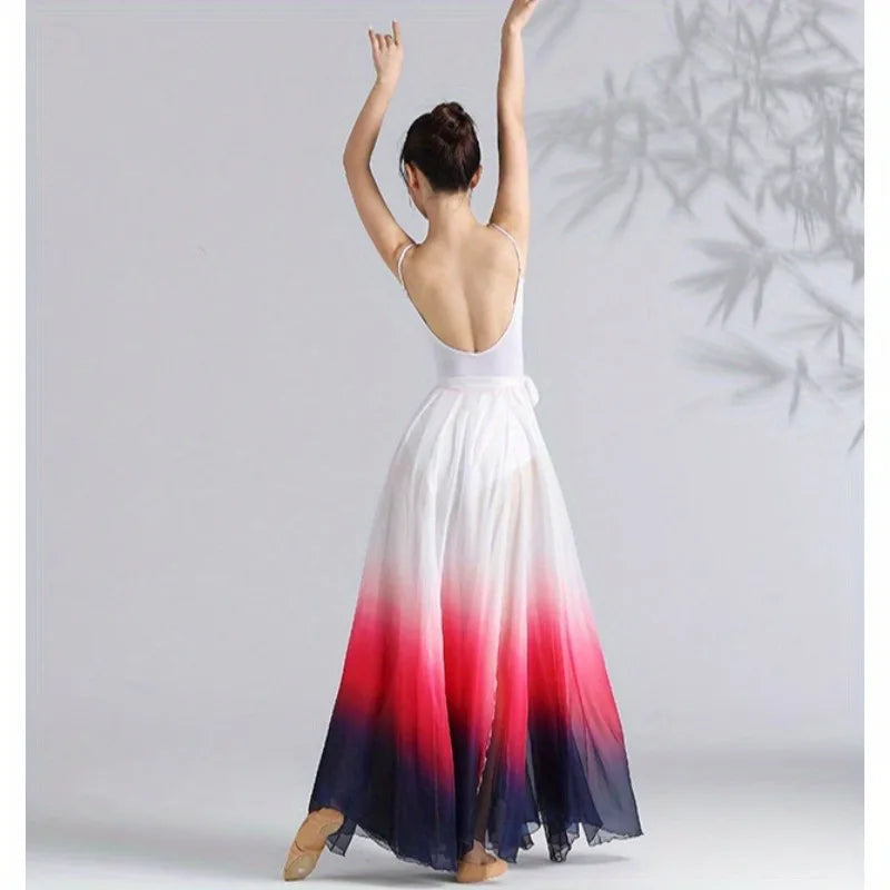 Dance Skirt - Contemporary Ballet Modern Dance Practice Skirt,Adjustable Waist Tie for Performances