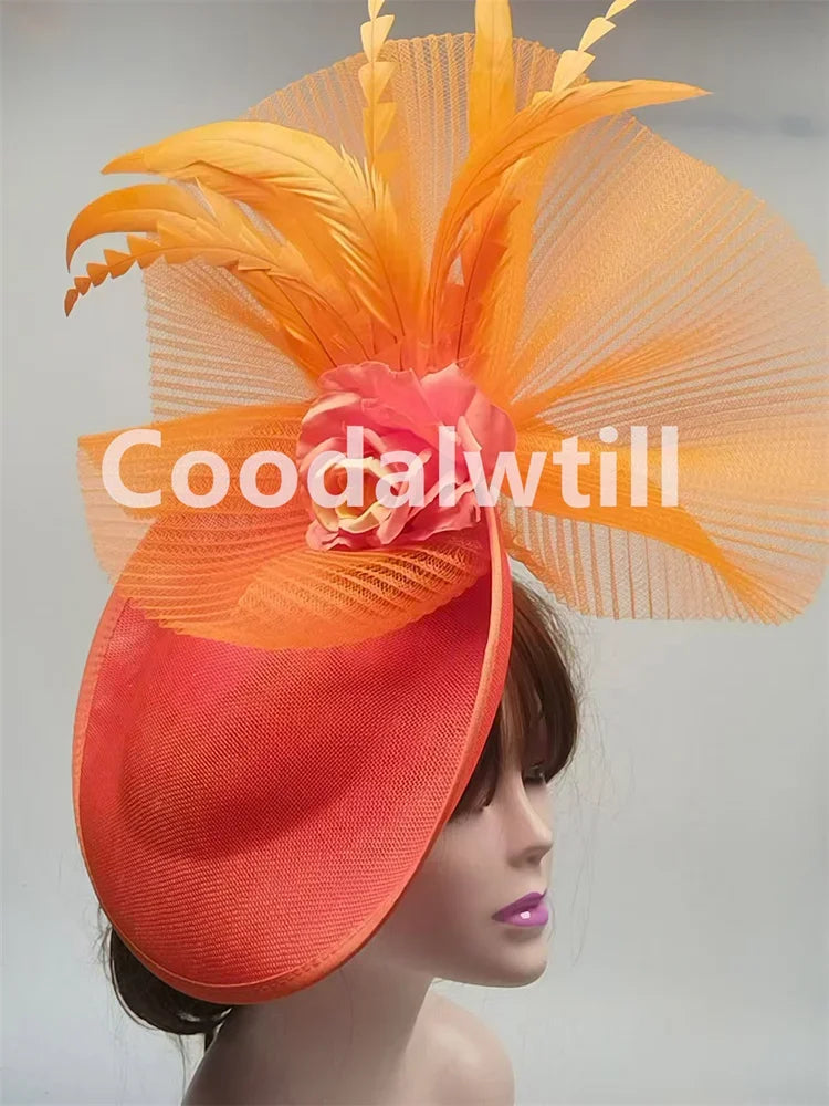 Flower Fascinators Hats Party Wedding Women Pillbox Cap Elegant Ladies Church Occasion Race Millinery Cap With Net Hair Access