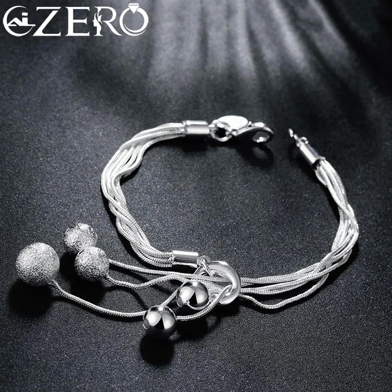 Wholesale Fine designer 925 Sterling Silver tassels beads Bracelets necklace earring Jewelry set Fashion Party wedding Gift