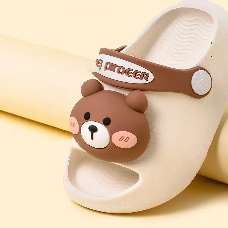 Newborn Baby Slippers Kids Shoes Summer Cute Animal Cartoon Bear Boys Girls Infant Child Comfortable Non-slip Sandals Kids Shoes
