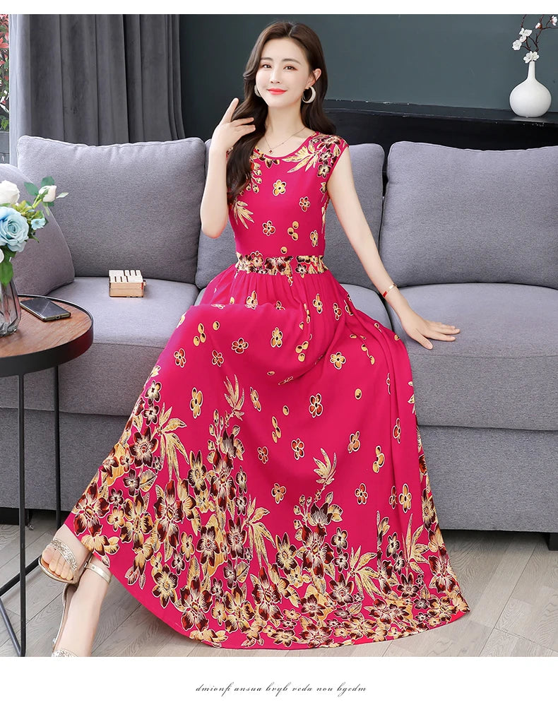 New Fashion  Summer Print Women Short Sleeve Cotton Plus Size Women Clothing Dress Ladies Large Size Vestidos dresses