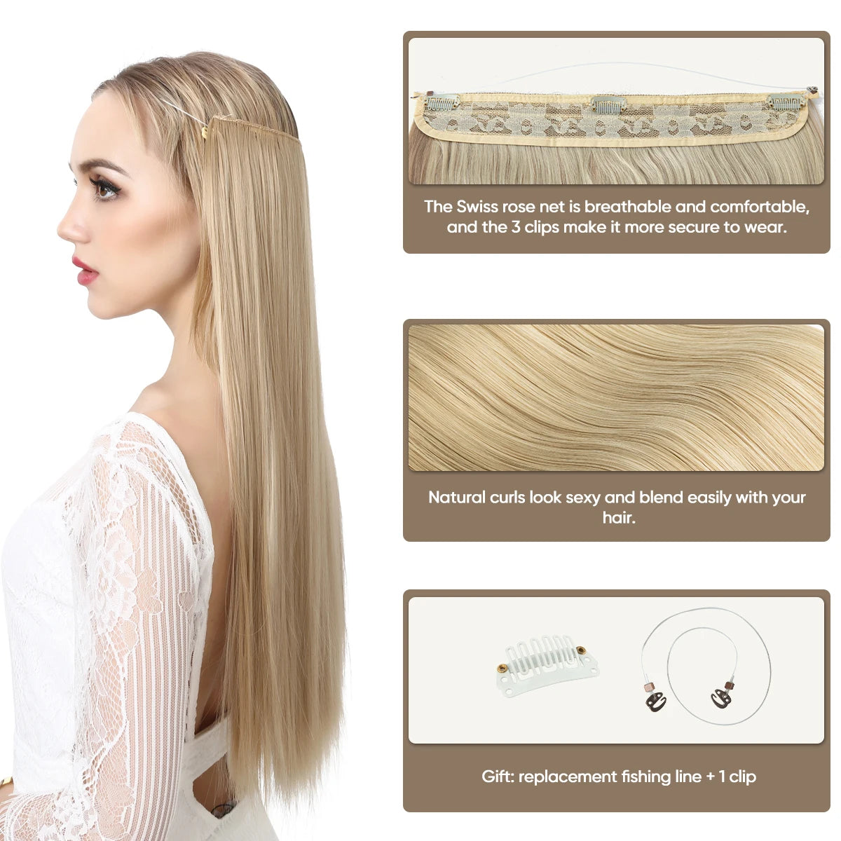 Invisible Wire Straight Hair Extension