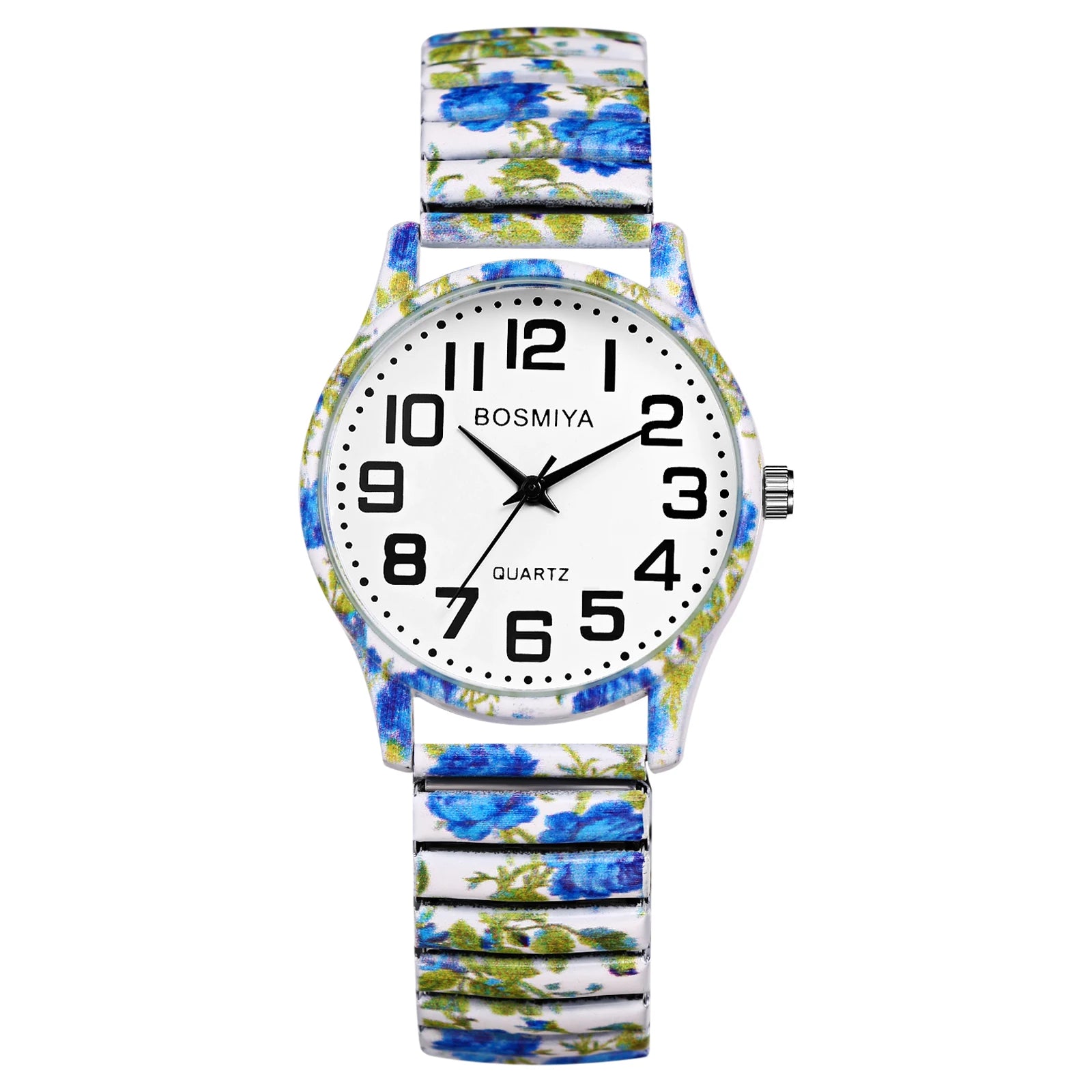 LANCARDO Men's and Women's Elastic Band Watch Quartz Watch Easy to Wear Arabic Numerals Scale Printing Decoration