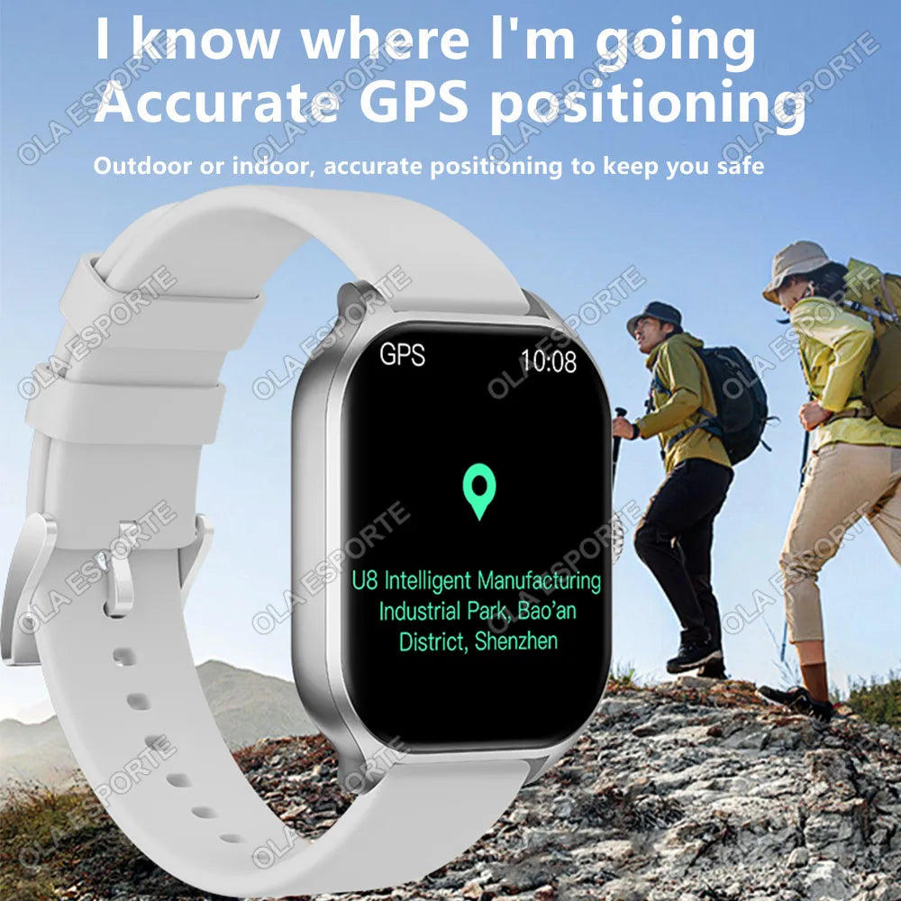 Smartwatch para Android IOS Relojes Pantalla HD de 2.01 pulgadas Llamada Bluetooth Alerta de Mensajes Música Modo Deportivo Smartwatch para Hombres Mujeres Regalo