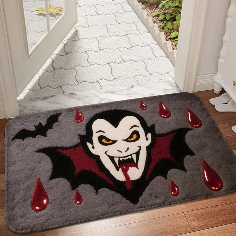Drip blood element door mat, bedroom anti slip foot mat, shower room small carpet, absorbent foot mat, machine washable
