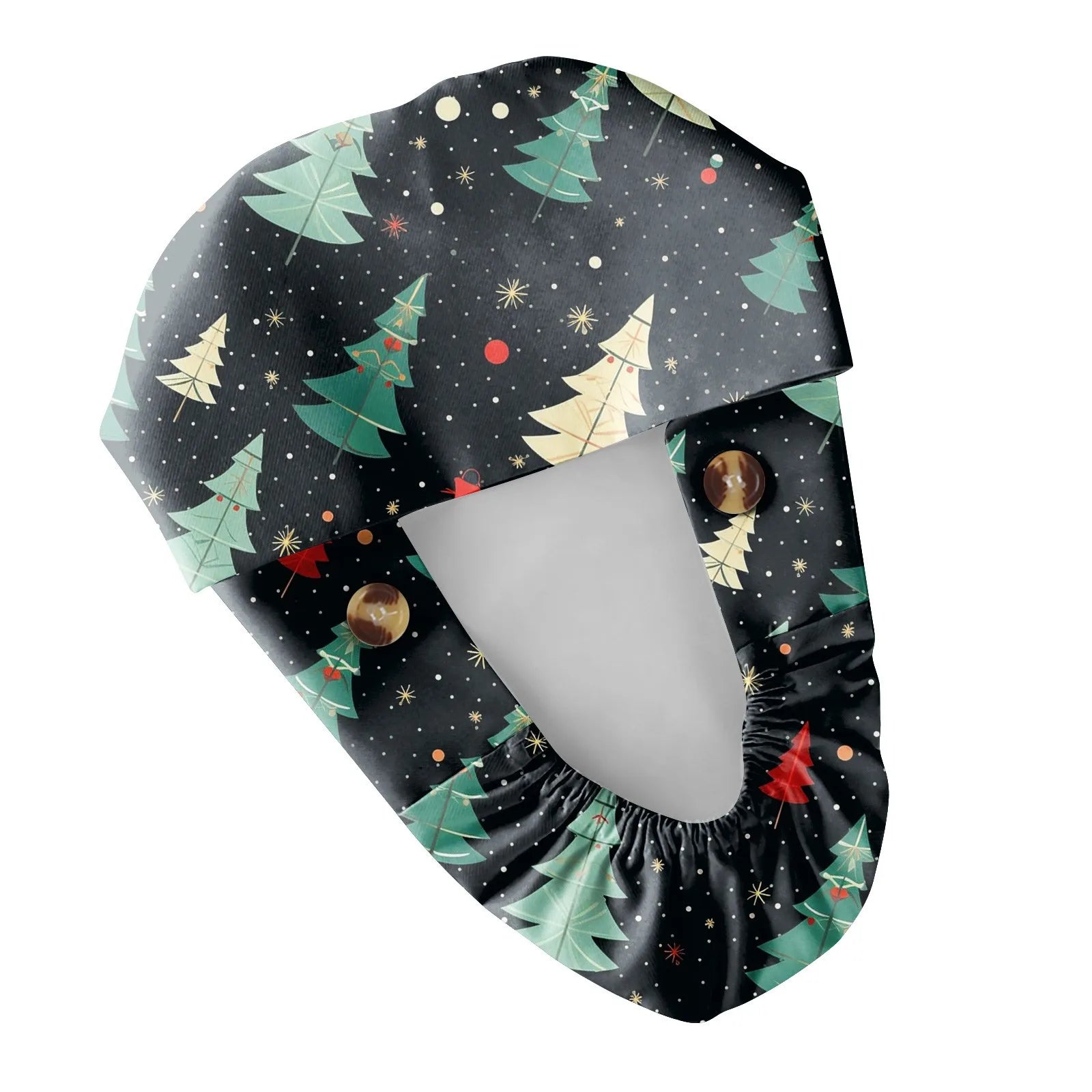 Long Hair Work Hat Fashion Christmas Print Adjustable Work Cap Beauty Salon Nursing Cap Female Surgical Hat Scrub Caps Acces