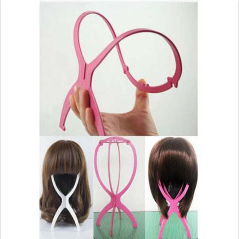 1 soporte de peluca de alta calidad, multiusos, para gorro, peluca, cabello, cabeza, plegable, de plástico flexible