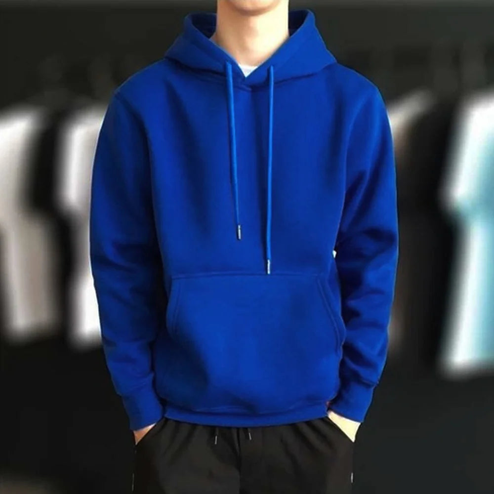 Hoodie Sweatshirts Men Clothes Solid Color Black Gray Pink Blue Fleece Sweatshirt Hip Hop Hoody Male Hooded Sweater Casual Tops
