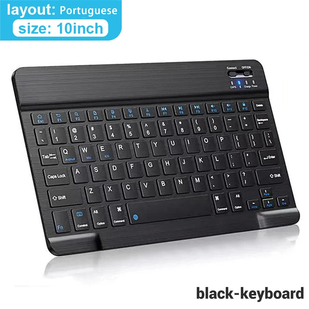 Teclado y ratón inalámbricos Bluetooth para IOS Android Windows Tablet para iPad Air Mini Pro teclado español coreano portugués ruso