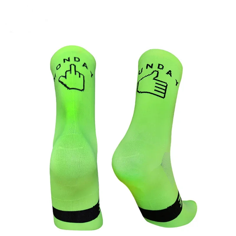 Sport Running Monday Socks New Sunday Breathable Cycling Road Bicycle Socks Men Women Bike Socks calcetines ciclismo
