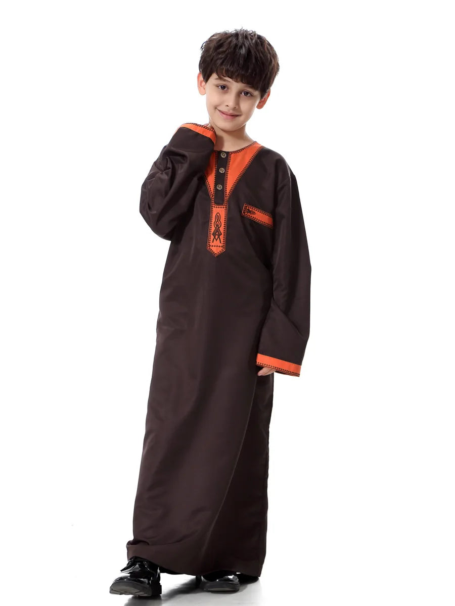 2025 Fashion Muslim Teenager Clothing Islam Men Summer Winter Eid Ramadan Prayer High Quality Elengance Party Boy's Robe Caftan