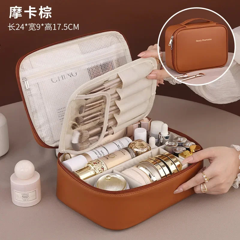Women's Makeup Bag Large Capacity Double Layer Cosmetic Bag Waterproof Toiletry Pouch Cosmetics Organizer Travel Essentials