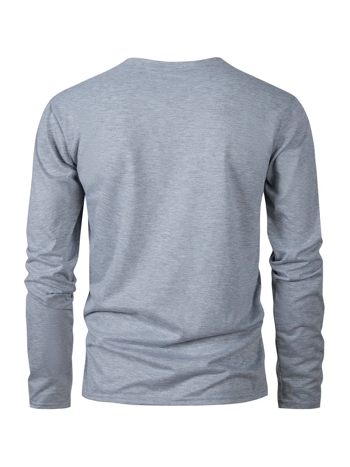 Men's Shirts Simplicity Solid Color Long Sleeve T-shirt Fashion Breathable Casual O-neck Unisex Tops Fitness Run Sports Pullover