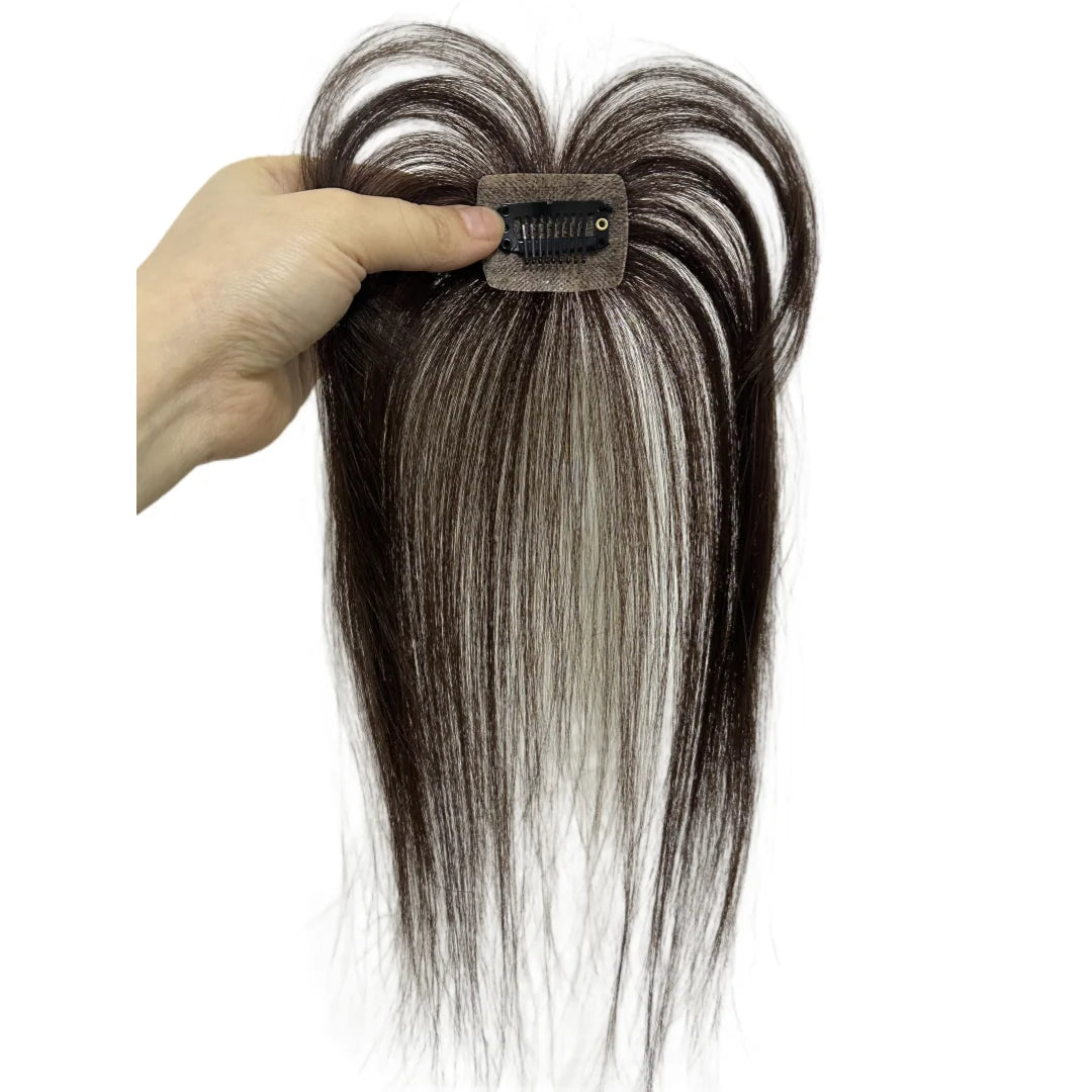 Light Thin Human Hair Bangs 360 Cover Grey Hair with 3D Air Bangs Invisible Brazilian Non-remy Hair 1 Clip in Hair Extensions