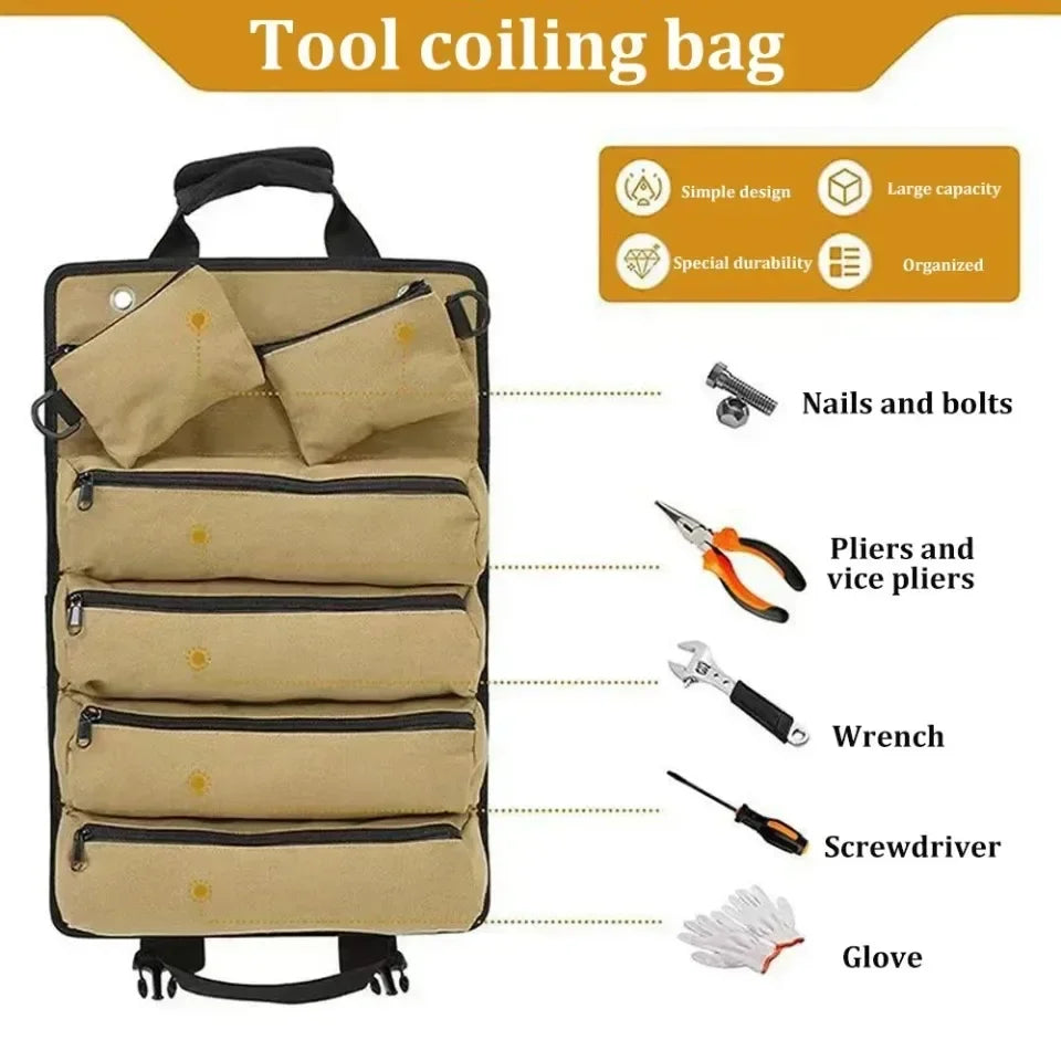 Hardware Tool Bag Portable Storage Container Oxford Waterproof Organizer Bags Outdoors Professional Multi-Pocket Organizer Pouch