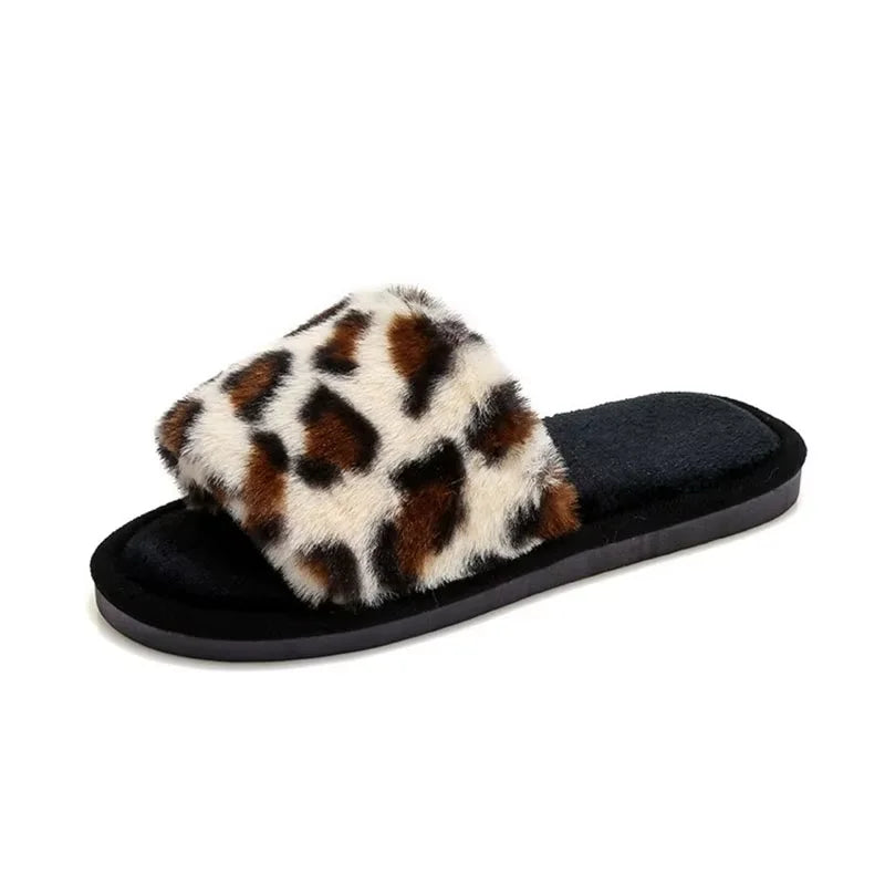 Leopard Fur Slippers