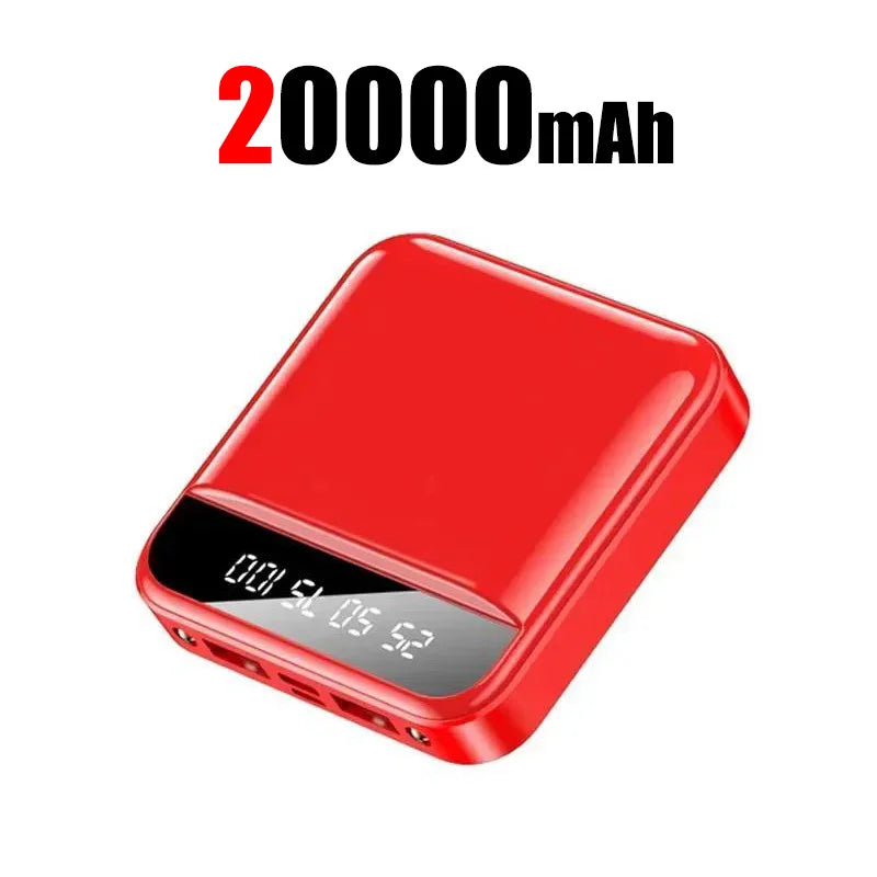 20000mah Large Capacity Mobile Power Bank Battery Display LED Lighting Mini Portable Outdoor Phone Universal Fast Charging