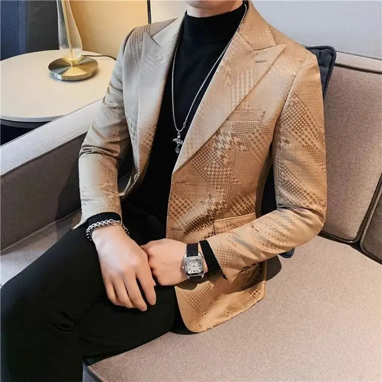Man Suits and Blazers Single Breasted Blue Coats Jacket for Men Party Clothing Fashion Fashionable Classic Summer Original