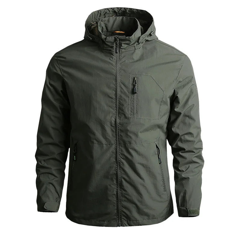 Men's Jackets Waterproof Military Hooded Jacket Windbreaker Outdoor Camping Sports Elastic Coat Male Clothing Thin Overcoat