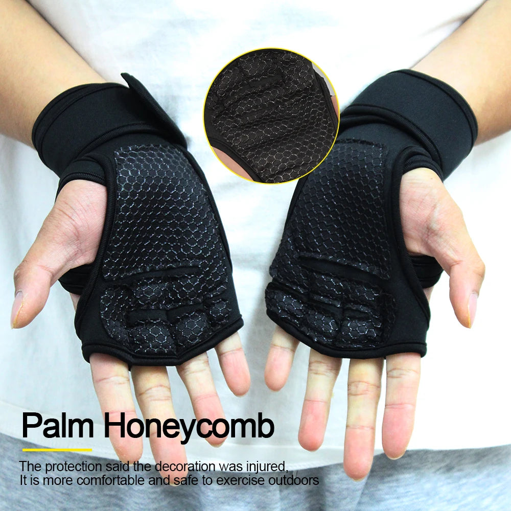Guantes de entrenamiento deportivo para hombres y mujeres Guantes de gimnasio para hacer ejercicio, culturismo, levantamiento de pesas, protectores de palma y muñeca