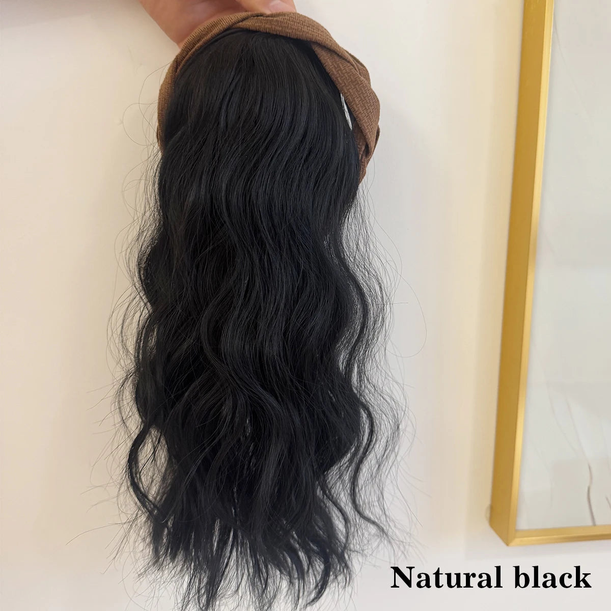 topper Bandeau synthétique cheveux bouclés tête de remplacement bloc perruque pour femmes bandeau résistant à la chaleur extension de cheveux perruque