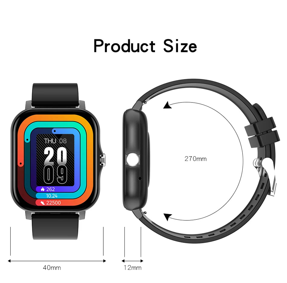 Smart Fitness Tracker Watch for Android/iOS - IP68, Heart Rate/Blood Oxygen/Sleep Monitoring, 8 Sports Modes, Breath Training