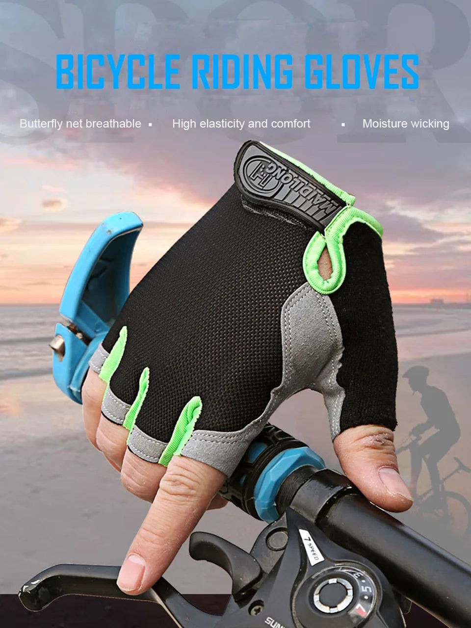 GTUBIKE Half Finger Weightlifting Gloves Cycling Fitness Shock Absorbent Non-slip Sports Climbing Outdoor For Men And Women