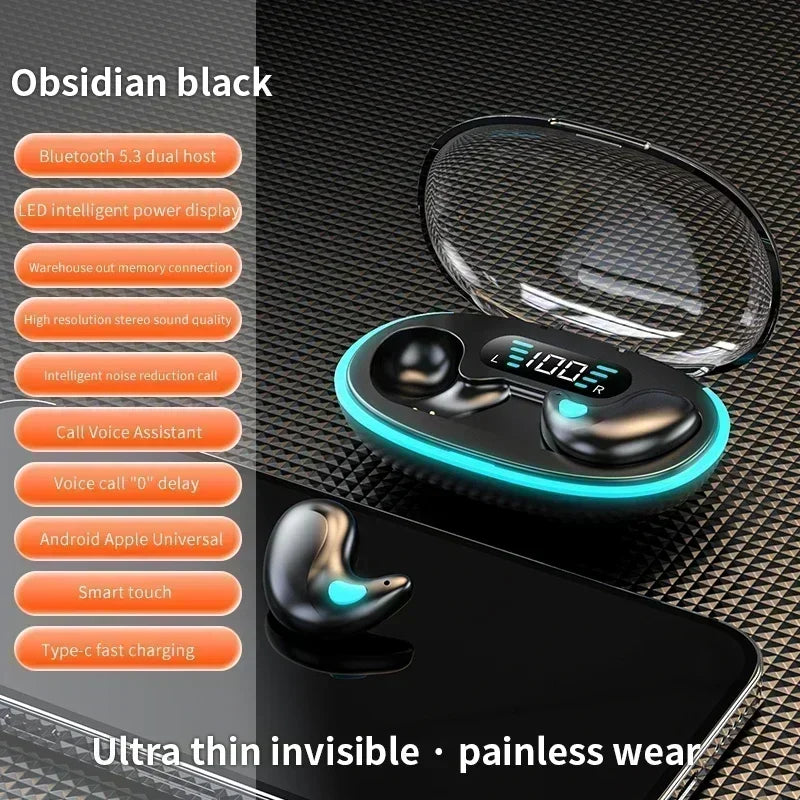 X55 Earphones Wireless Earphones Headphones Noise Reduction Sport Game Sleep Bluetooth 5.3 Earbuds