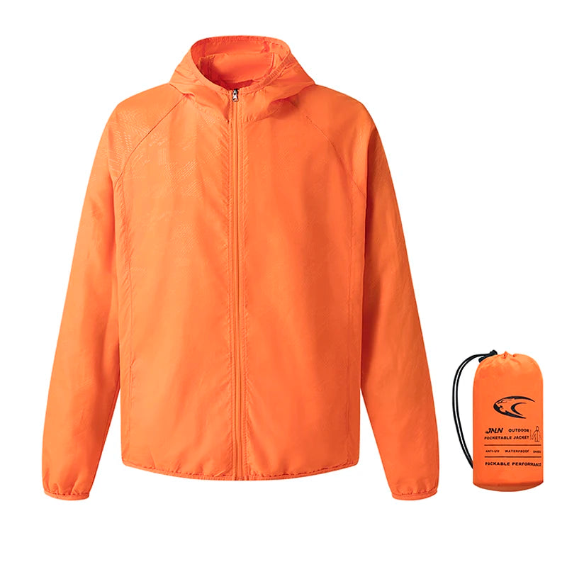 JNLN Men's Women's Waterproof Hiking Jacket Quick Dry Sun Protection Windbreaker Camping Hunting Climbing Outdoor Rain Coat